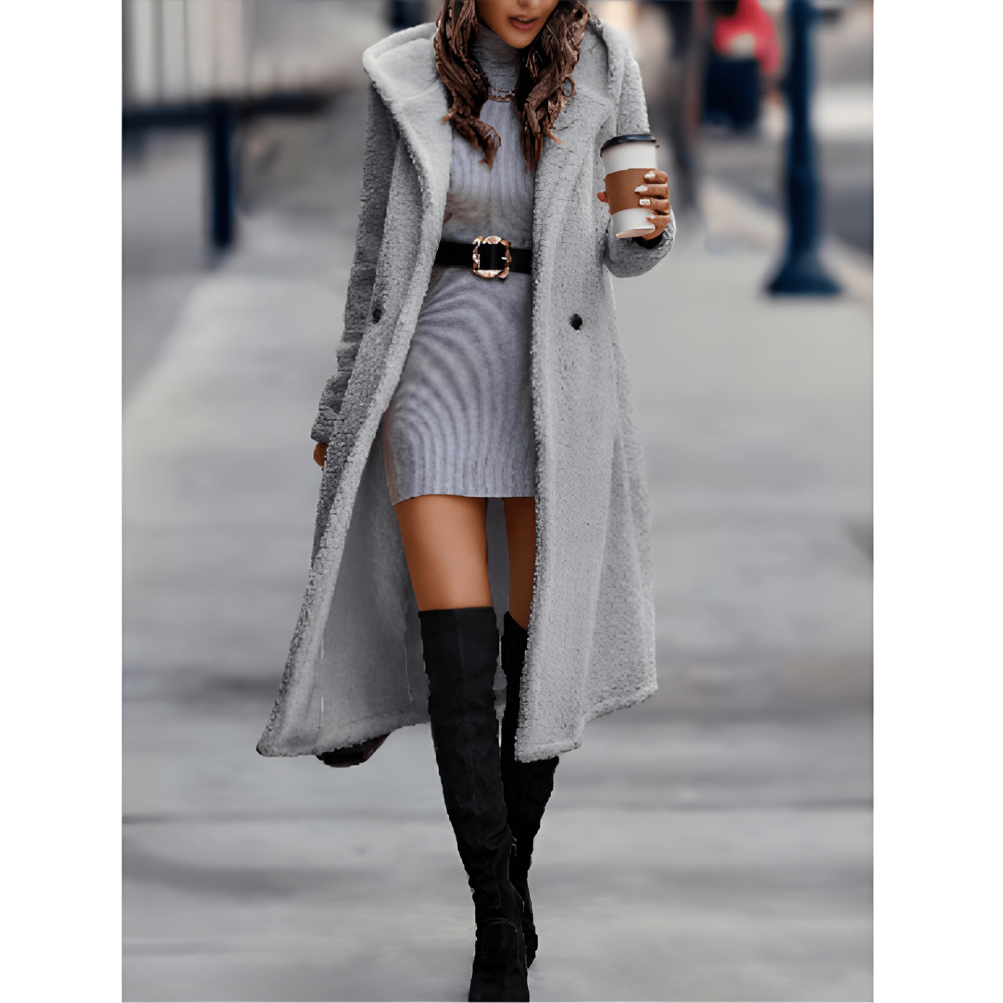 Lang Afslappet Teddyfrakke | Fleece | Varm, Blød & Elegant