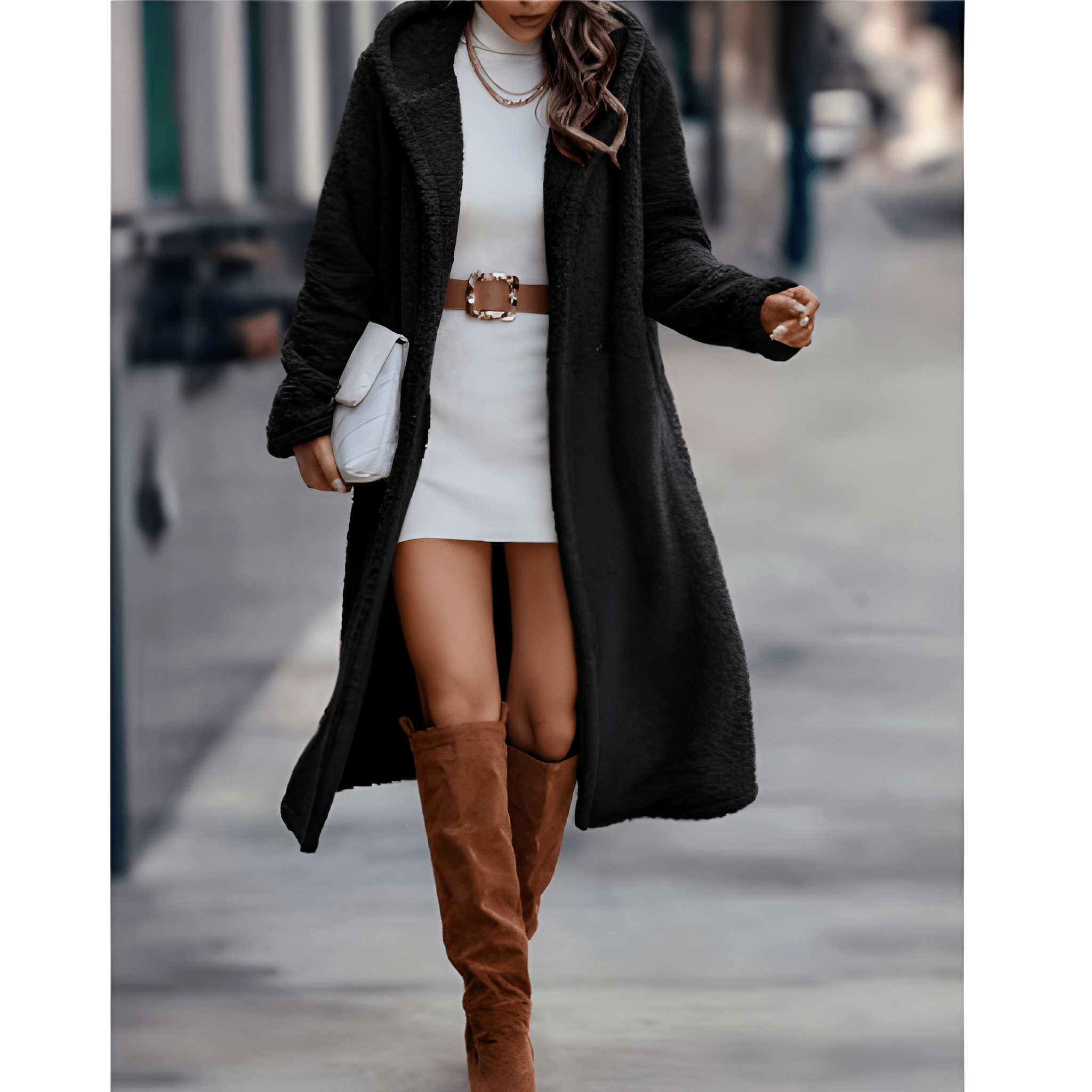 Lang Afslappet Teddyfrakke | Fleece | Varm, Blød & Elegant