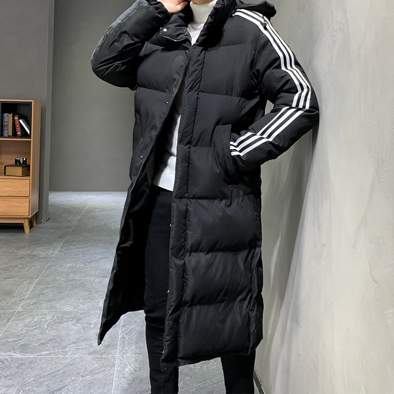 Lang Dunjakke til Herre | Maksimal Varm Komfort | Sporty Detaljer