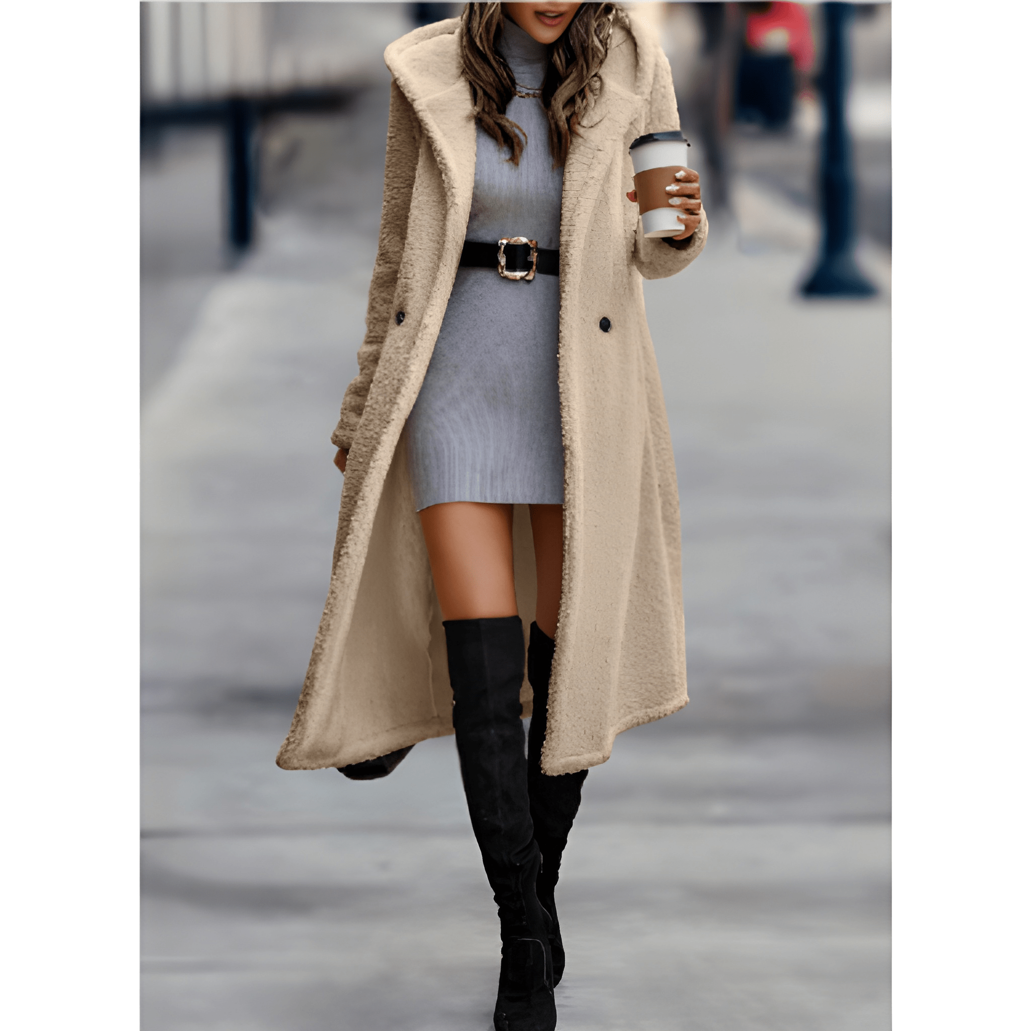 Lang Afslappet Teddyfrakke | Fleece | Varm, Blød & Elegant