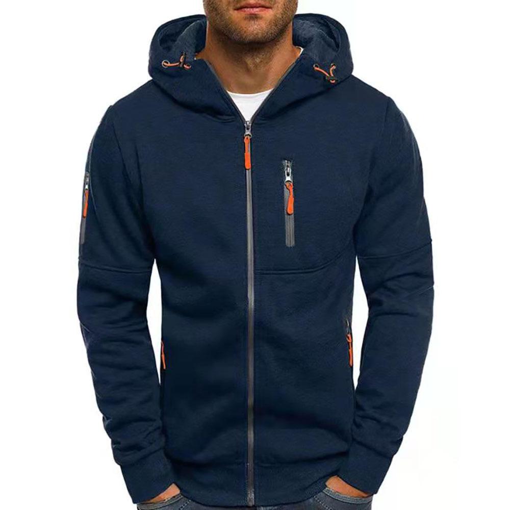 Herre Hoodie med Lynlås | Sporty Komfort | Praktiske Lommer
