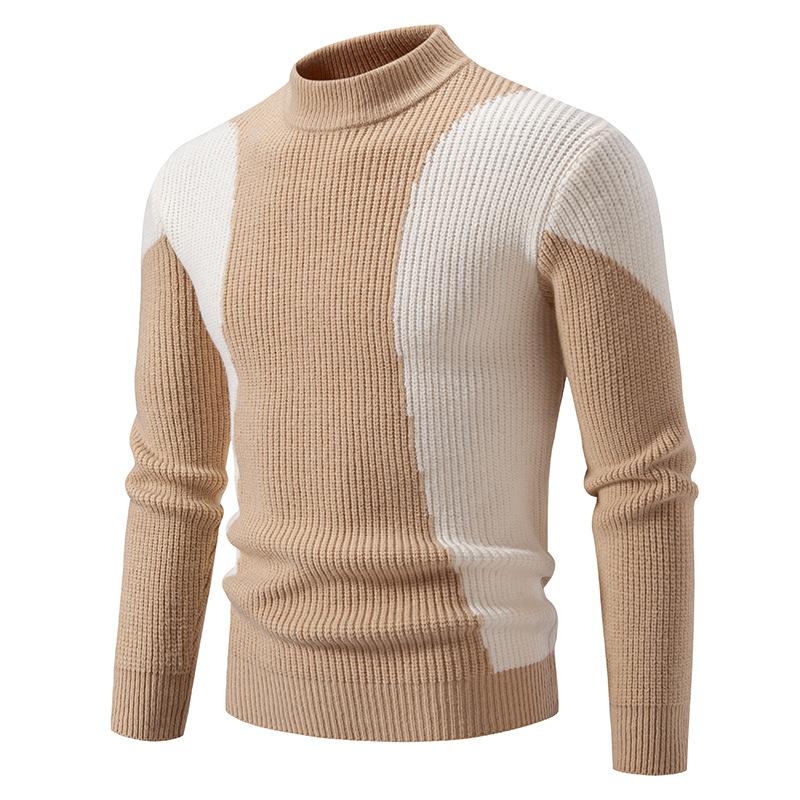 Strikket Sweater med Kontrastmønster | Moderne & Varm