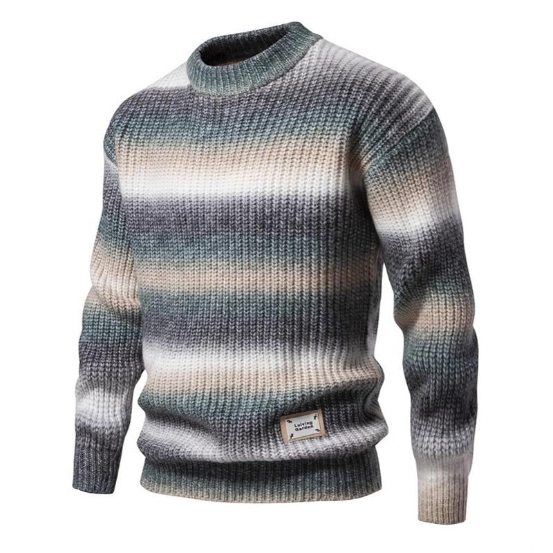 Strikket Sweater med Ombre Effekt | Blød & Varm | Tidløst Design