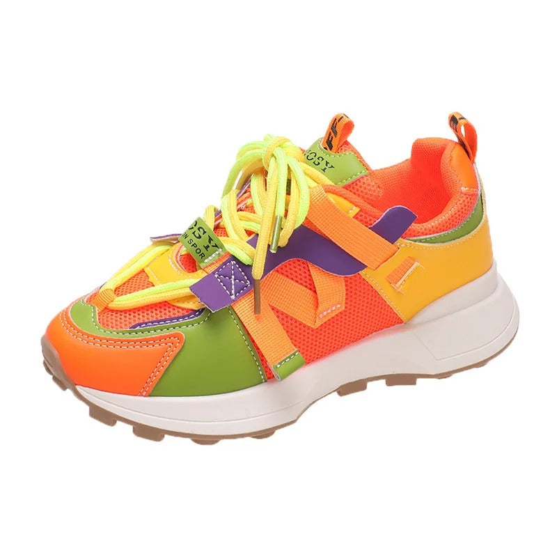 Farverige Sportssneakers med Chunky Sål | Mesh & PU | Letvægt, Åndbare & Stødabsorberende
