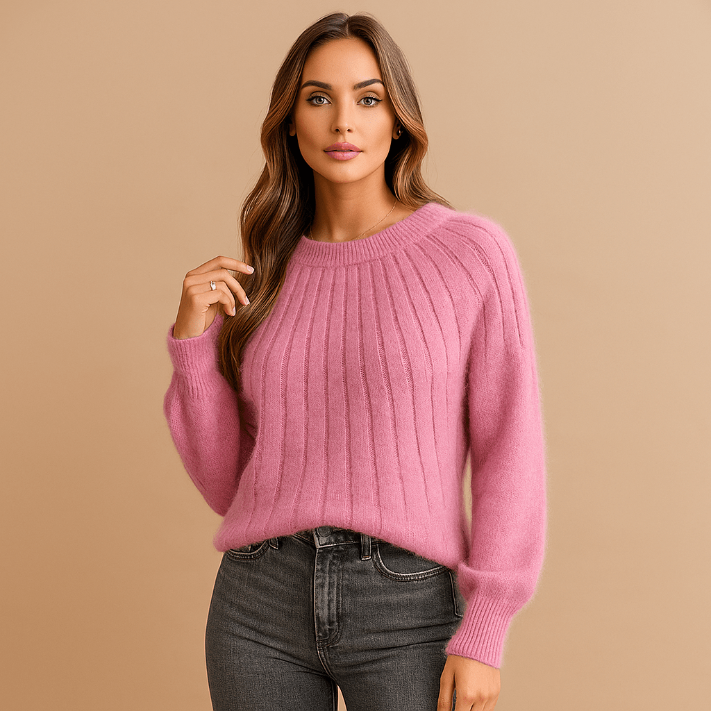 Ribbet Striktrøje til Kvinder | Uldblend | Blød, Klassisk & Varm