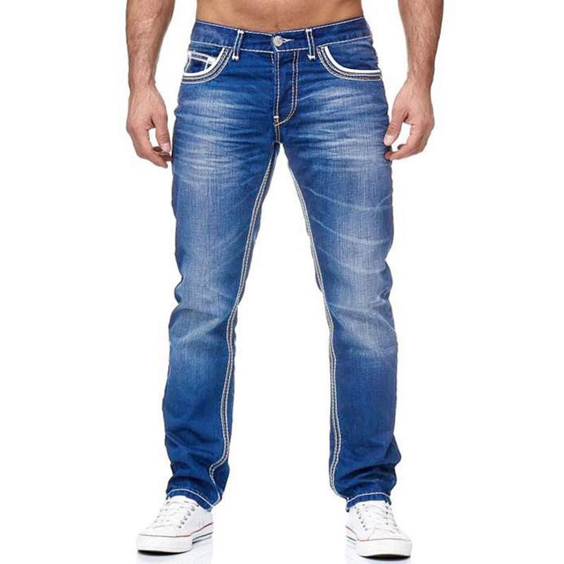 Slim Fit Jeans med Kontraststing | Komfort & Stil | Klassisk Design