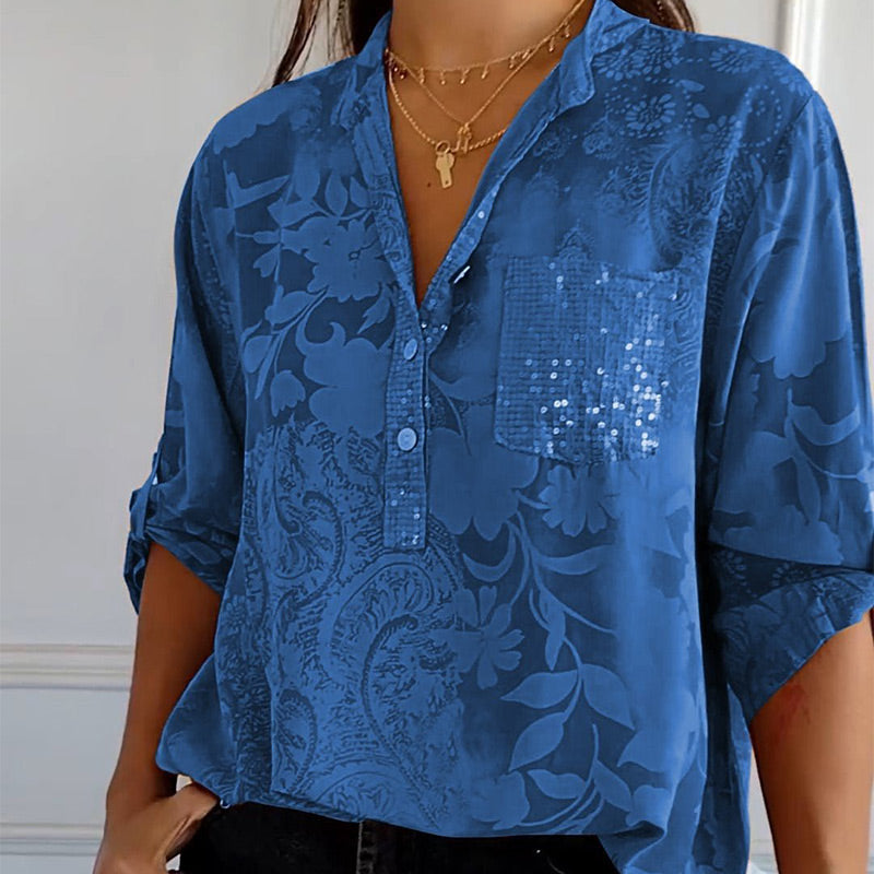 Trendy Blomsterbluse | Polyester | Moderne & Feminin